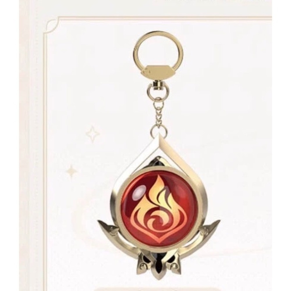 Genshin impact glass orange keychain new